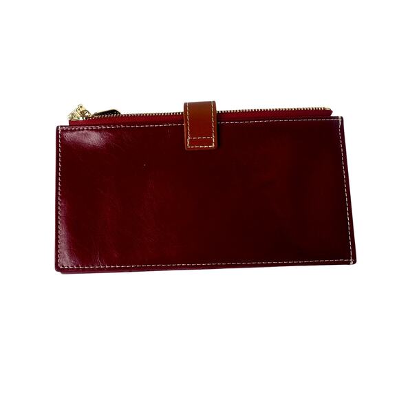 Andoilt Red Leather Wallet RFID Blocking Credit Card Holder Zipper - Picture 3 of 7